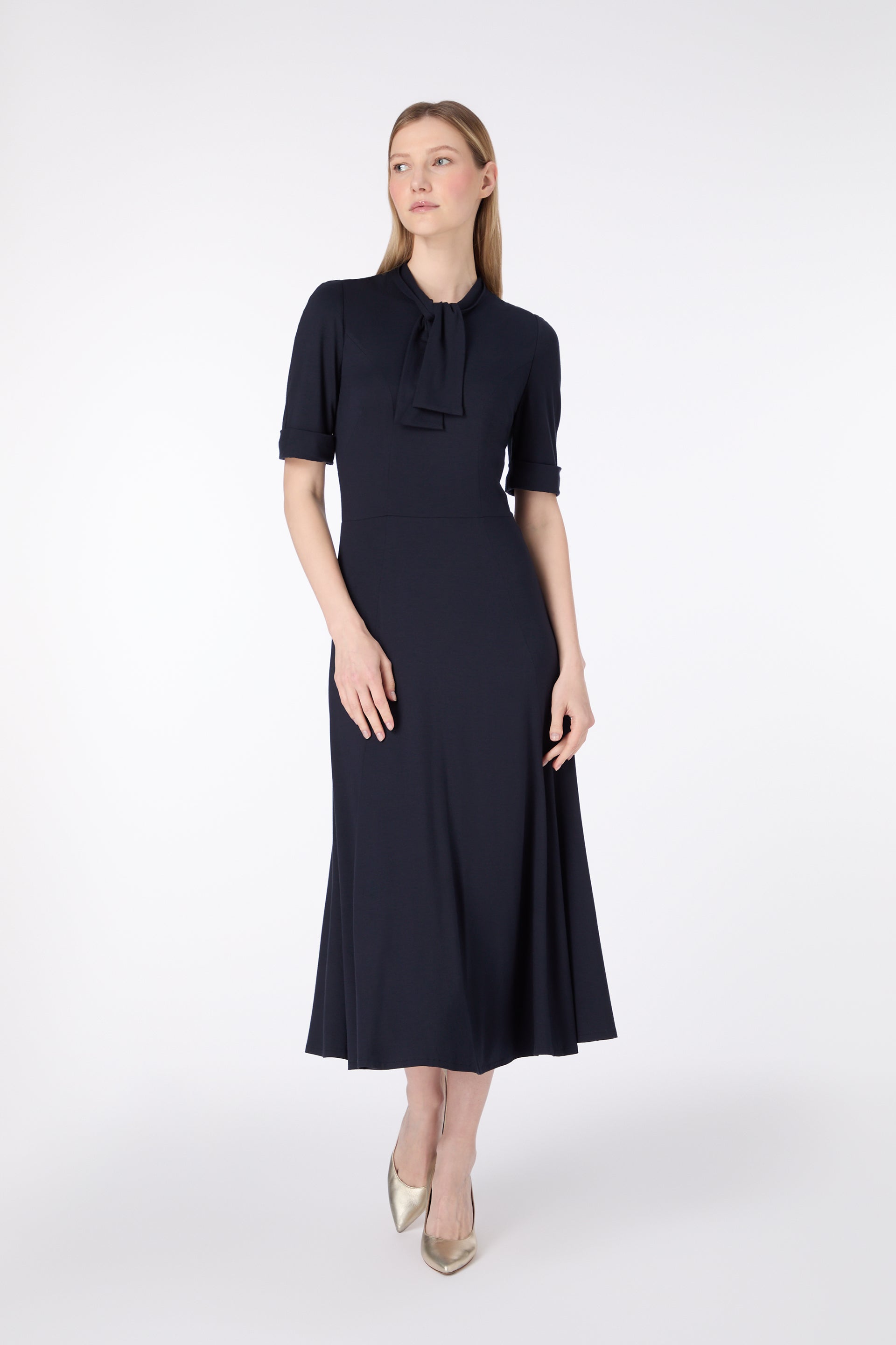 jersey flared dress Tatiana Fit And Flare flattering and endlessly wearable.41 Color:Custom Color(Leave color in the seller box) A-Line Tea Length Party MODELLO_AVENTINO