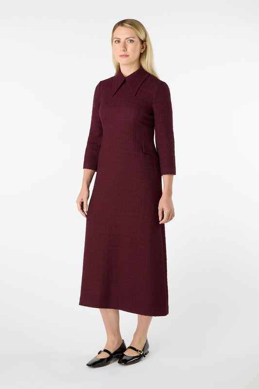 Taylor Tweed Dress - Damson