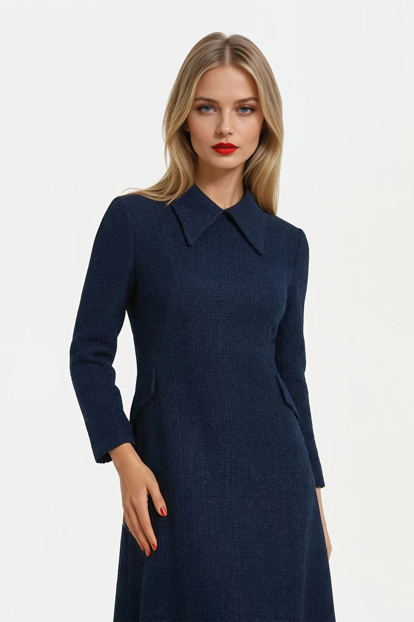 Taylor Tweed Dress - French Navy