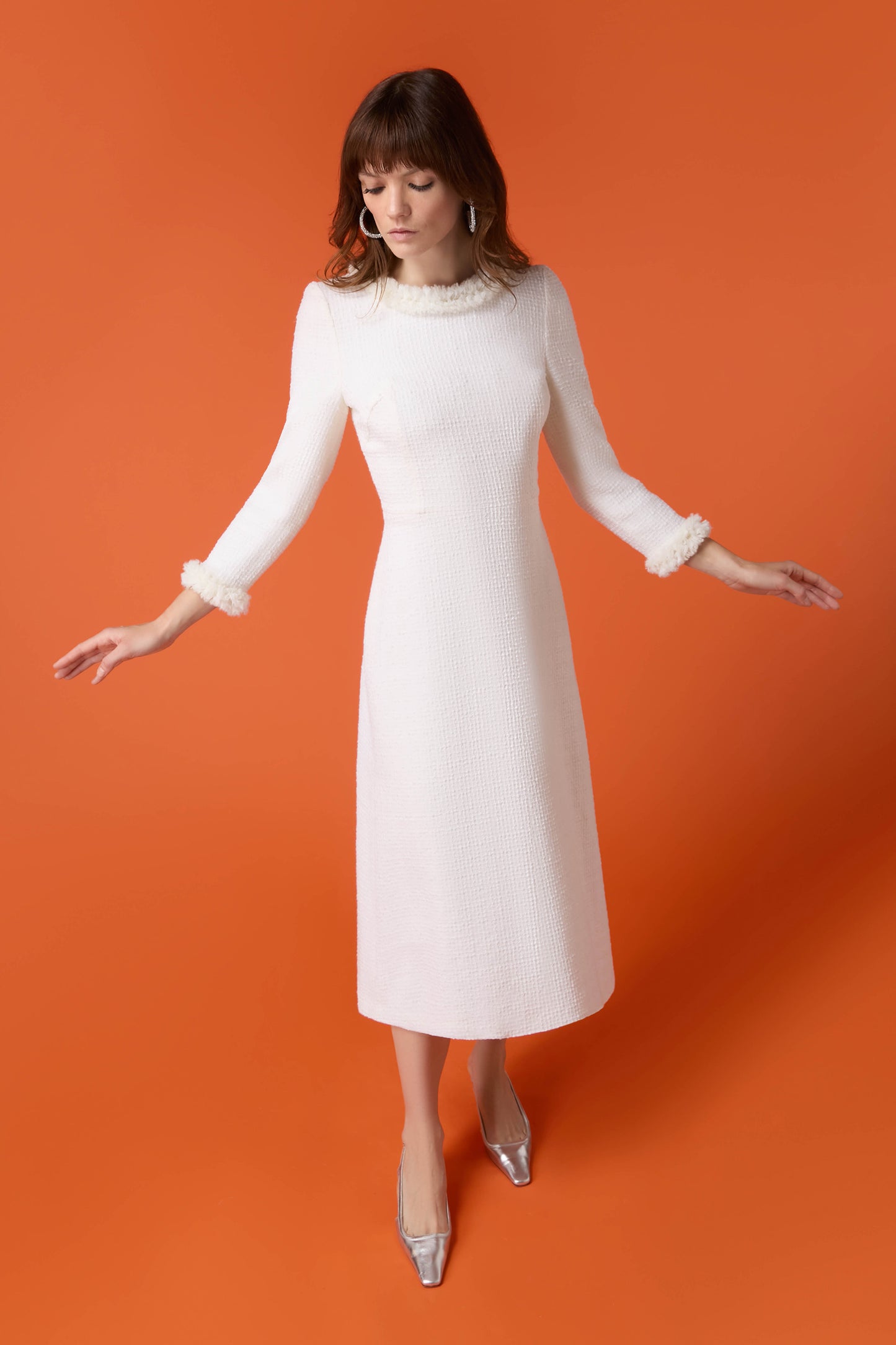 Vermont Fit and Flare Tweed Dress - Ivory Vermont Fit and Flare Tweed Dress - Ivory