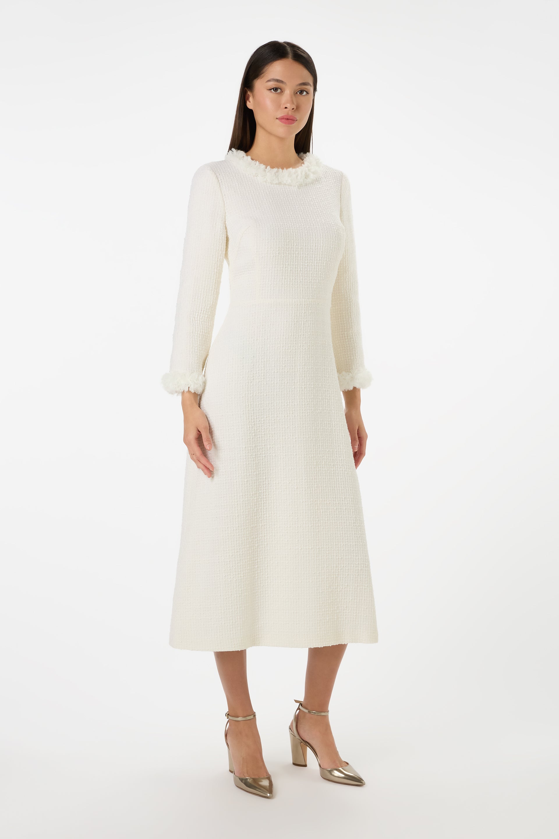 tweed ivory dress Women's Tweed Short Sleeve Mini Dress in Ivory Coast, Size Large, Organic Cotton by Quince