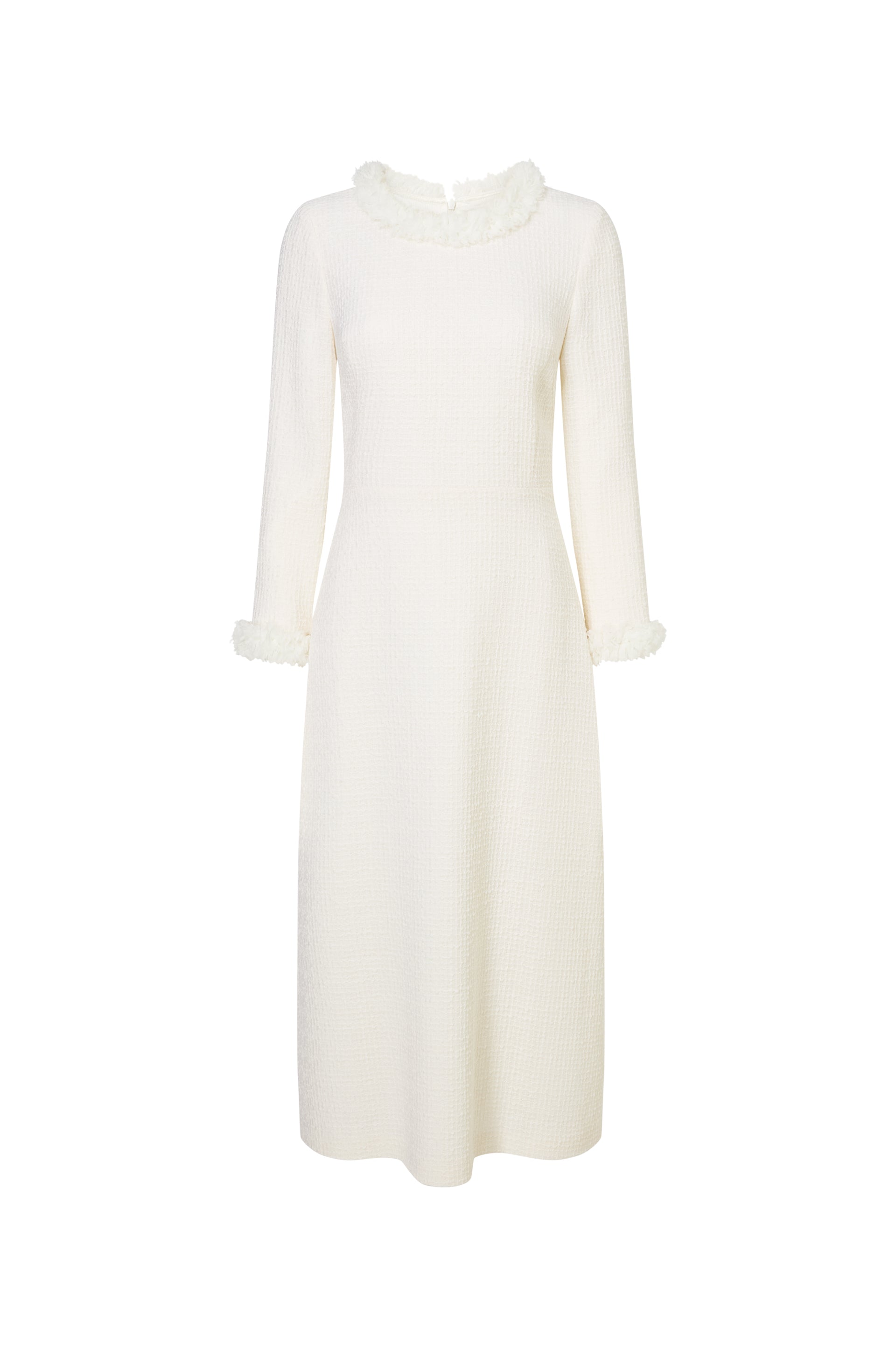 Vermont Fit and Flare Tweed Dress - Ivory Jane Atelier Vermont Fit and Flare Tweed Dress - Ivory Jane Atelier