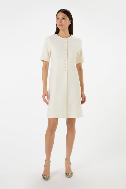 Virgo Short Sleeved Dress - Cream