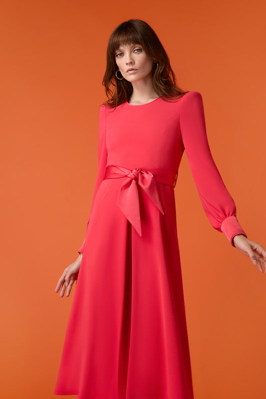 Vivaldi Cady Fit And Flare Dress - Geranium