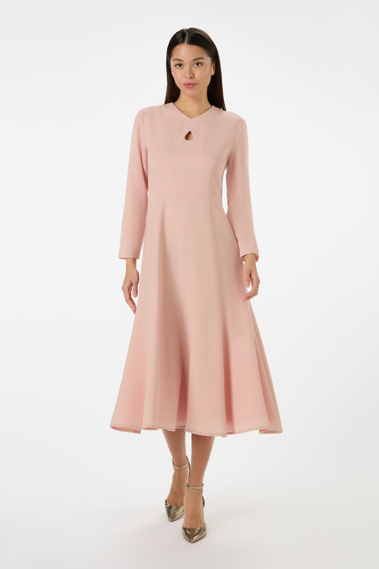 Vogue Fit and Flare Dress - Tea Rose