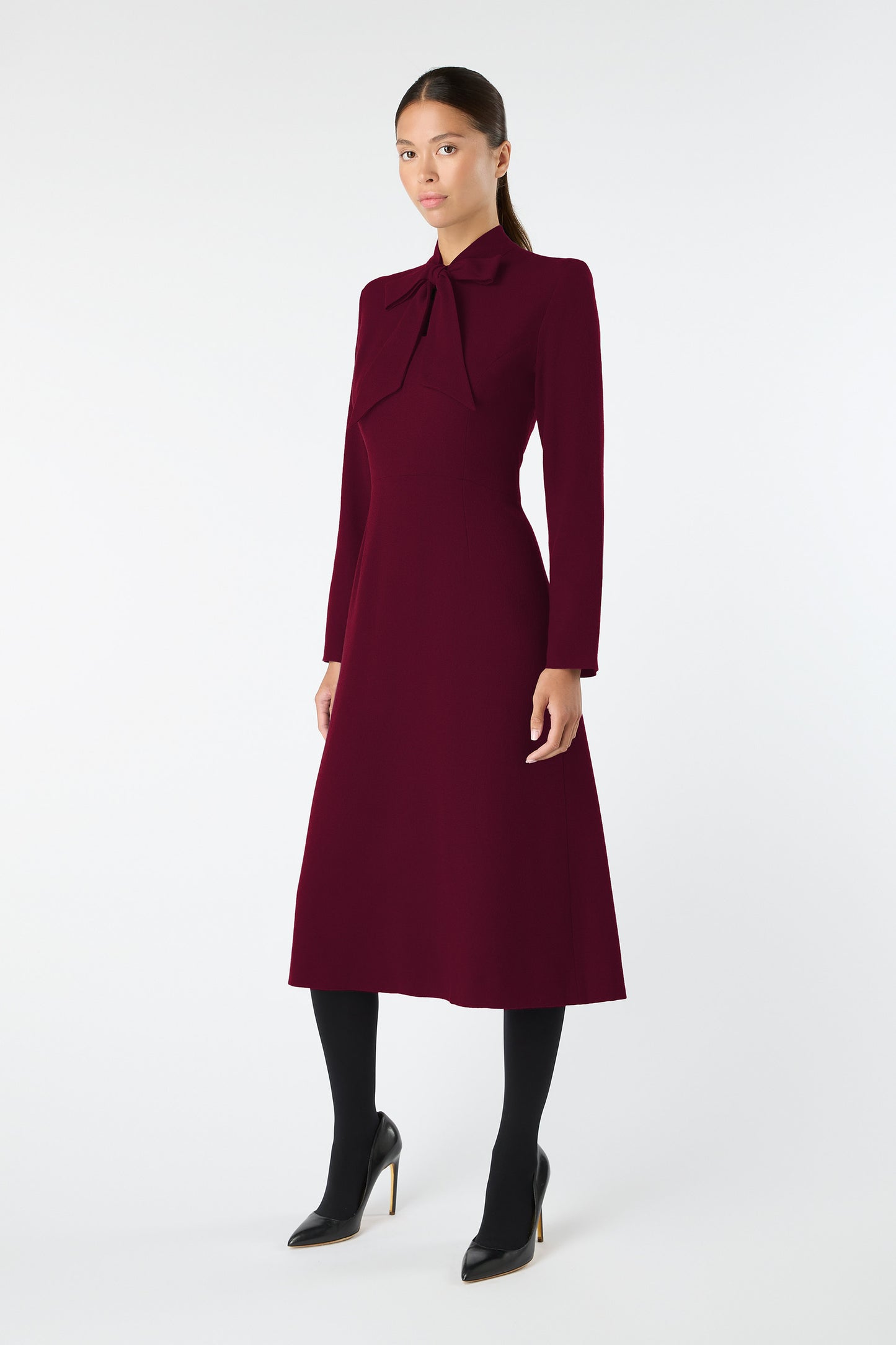 Wallis Fit And Flare Dress - Bordeaux