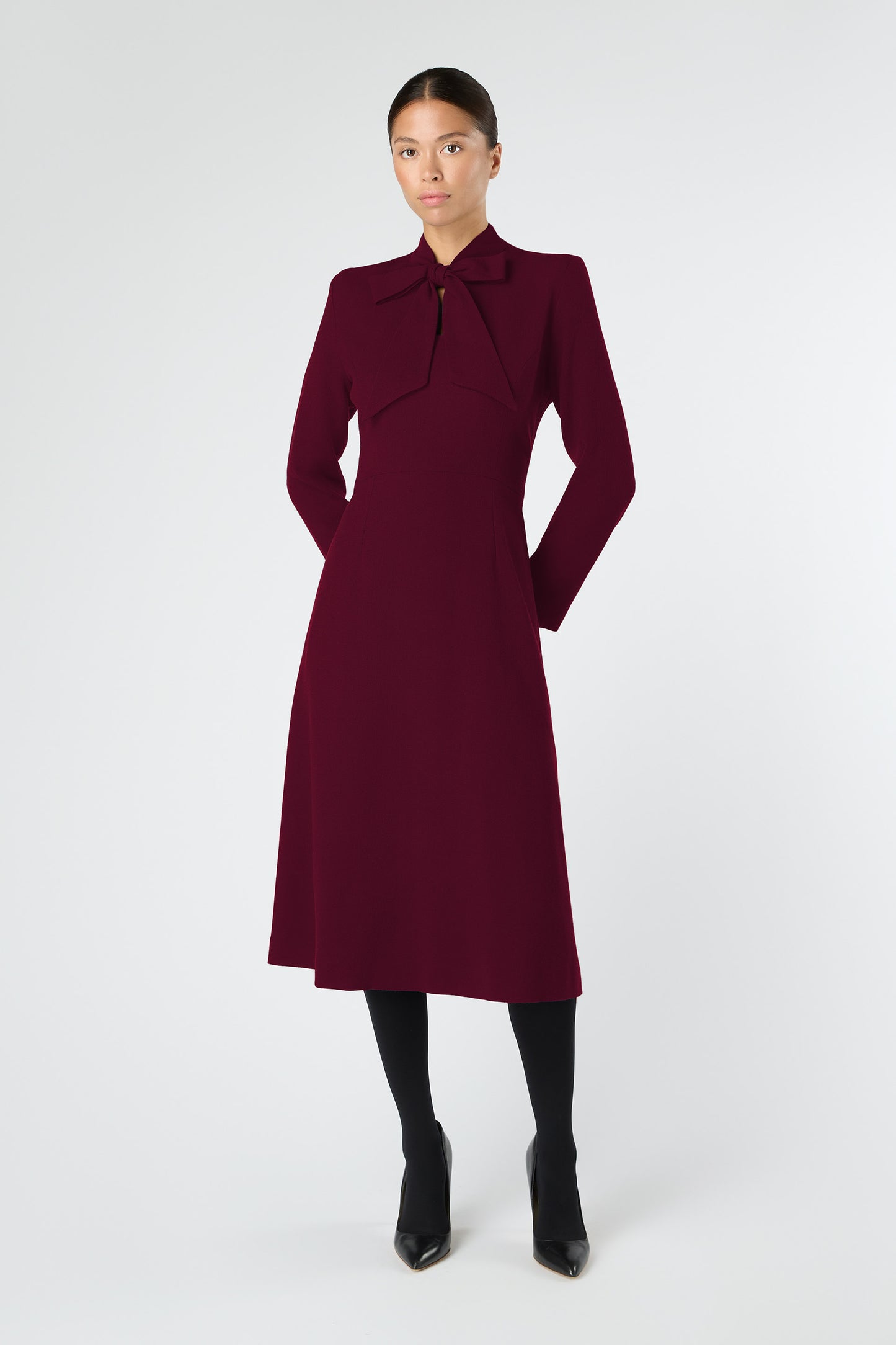 Wallis Fit And Flare Dress - Bordeaux