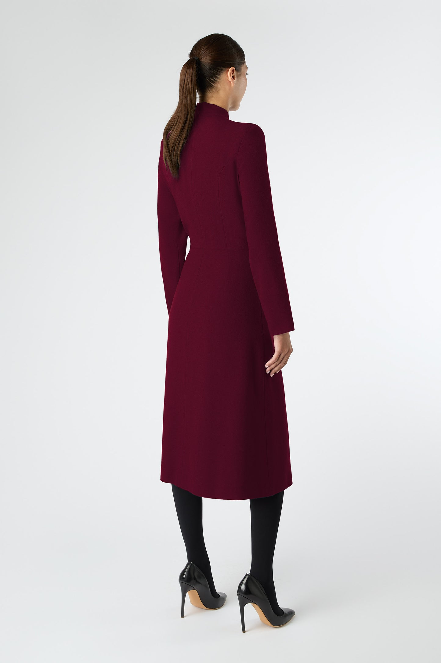 Wallis Fit And Flare Dress - Bordeaux