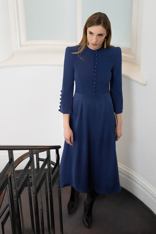 Whitney Cady Fit And Flare Dress - Indigo