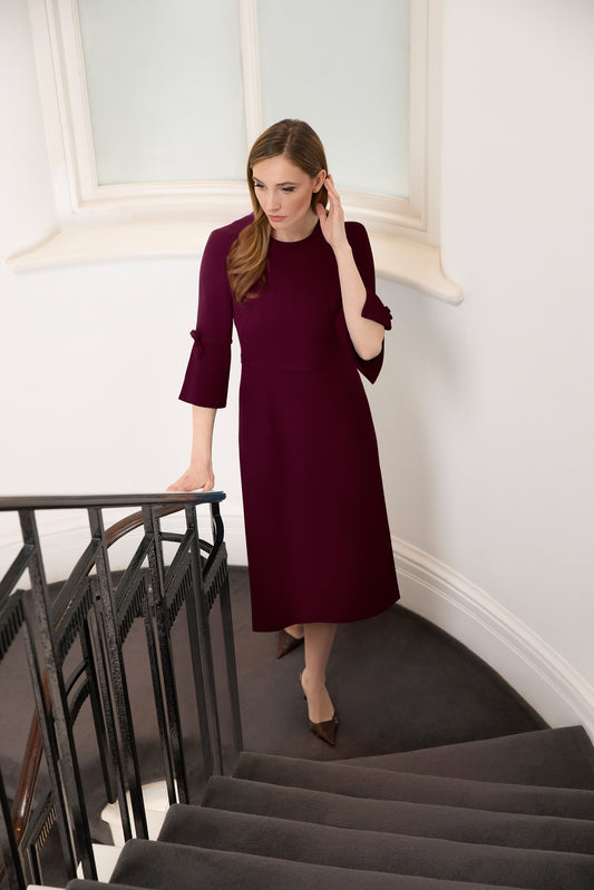 Winona Fit And Flare Dress - Bordeaux