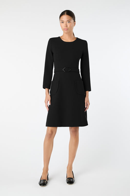 Wish Belted Shift Dress - Black