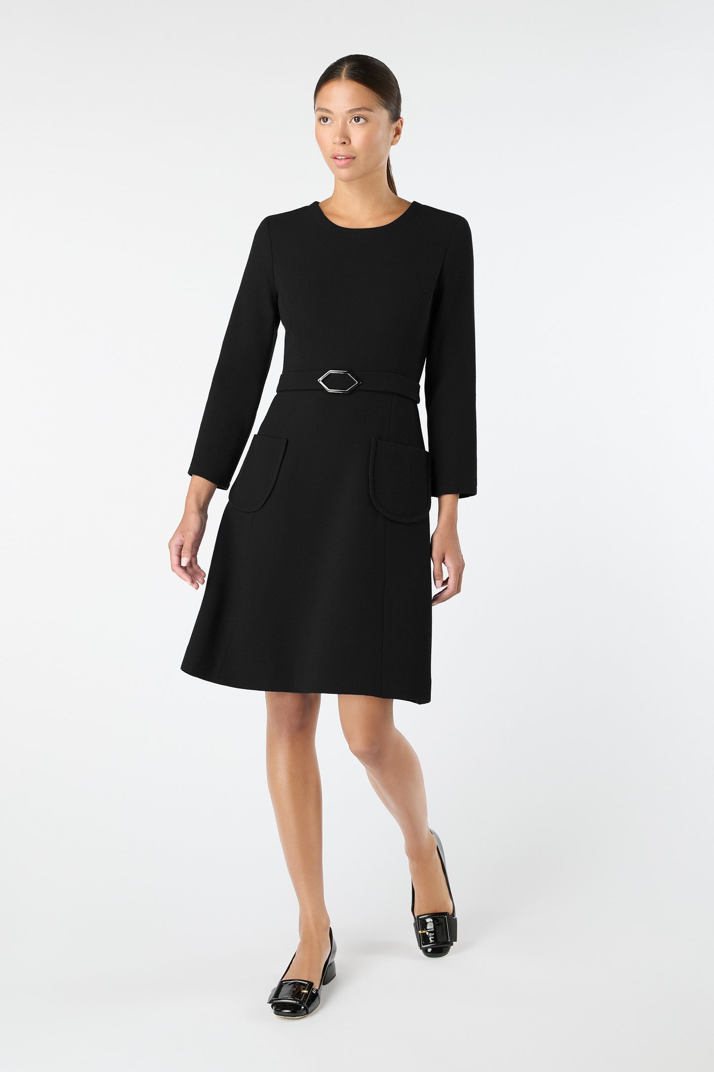 Wish Belted Shift Dress - Black