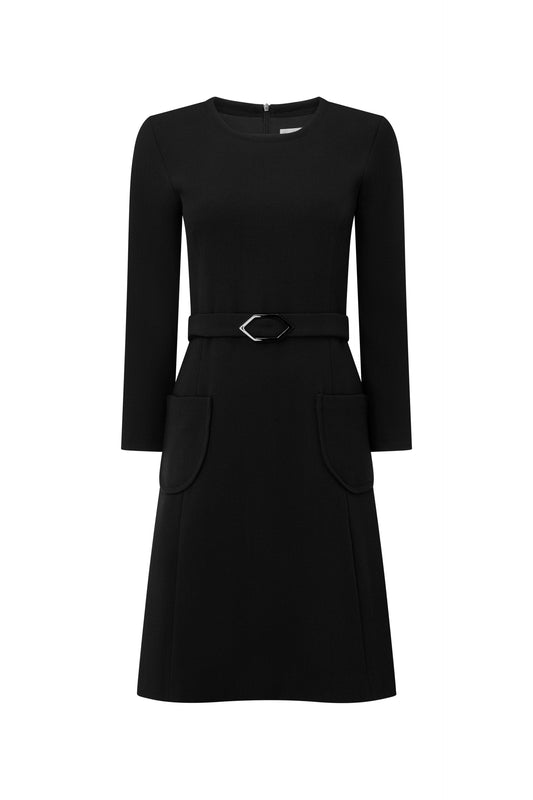 Wish Belted Shift Dress - Black