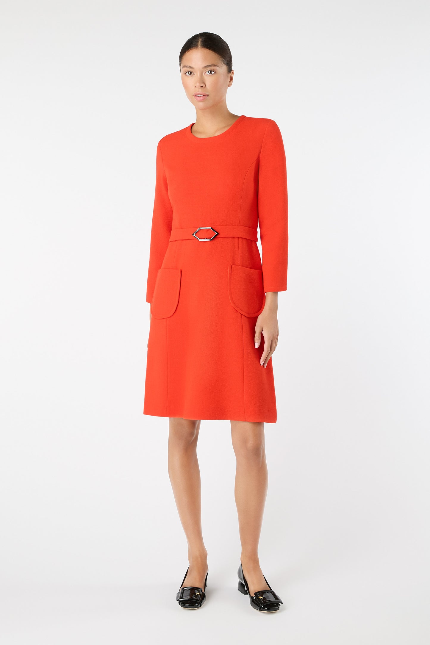 Wish Belted Shift Dress - Vintage Red