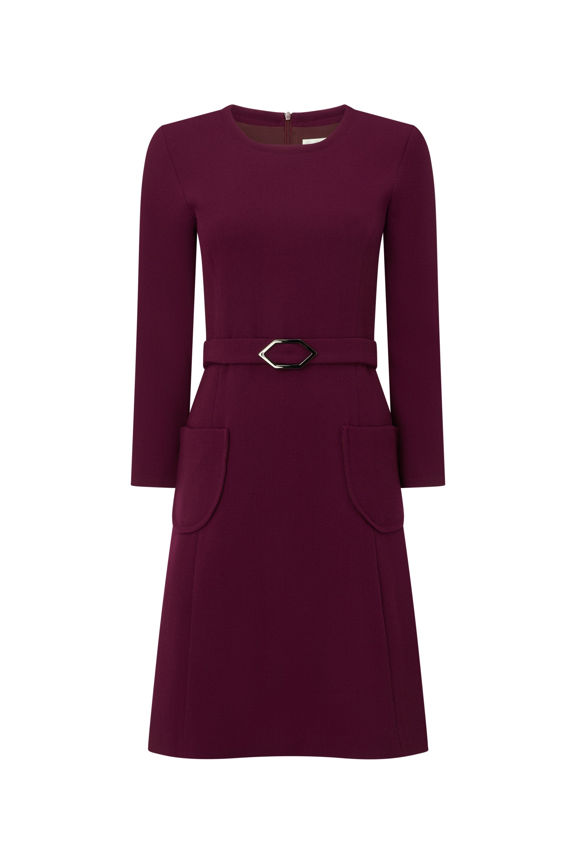 Wish Belted Shift Dress - Bordeaux Jane Atelier Wish Belted Shift Dress - Bordeaux Jane Atelier