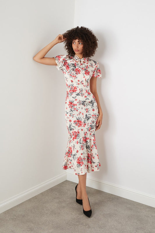 Kalista Dress - Red Scatter Flower Print