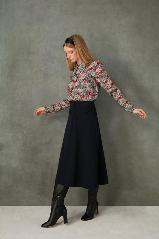 Rae Jersey A Line Skirt - Black