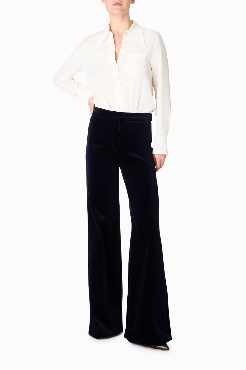 Ryan Velvet Trousers - Dark Navy